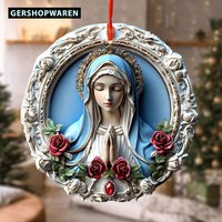 Virgin Mary Floral Acrylic Ornament, 2D Flat Catholic Christmas Our Lady Of Guadalupe Blessed Gift, Christian Religious Gift Virgin Mary Floral Acrylic Ornament, 2D Flat Catholic Christmas Our Lady Of Guadalupe Blessed Gift, Christian Religious Gift von GerShopWaren