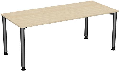 Gera Möbel 4 Fuß Flex Schreibtisch, Holzdekor, ahorn/anthrazit, 180 x 80 x 72 cm Gera Möbel 4 Fuß Flex Schreibtisch, Holzdekor, ahorn/anthrazit, 180 x 80 x 72 cm von Gera Möbel