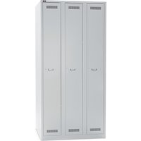 BISLEY LIGHT Kleiderspind 3 Abteile, HxBxT 1.850 x 900 x 500 mm, lichtgrau von BISLEY LIGHT