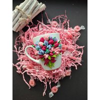 Handgemachte Tasse Aus Polymer Clay Mit Bunten Tulpen - Frühlingskaffeetasse Blumentasse Geschenk Für Sie Muttertagsgeschenk Dutch Style Handgemachte Tasse Aus Polymer Clay Mit Bunten Tulpen - Frühlingskaffeetasse Blumentasse Geschenk Für Sie Muttertagsgeschenk Dutch Style von GeraidaPolymer