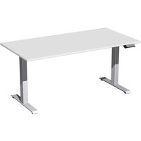 Geramöbel Schreibtisch Elevate Plus, elektrisch höhenverstellbar, HxBxT 630-1.280 x 1.600 x 800 mm, lichtgrau/silber von Geramöbel