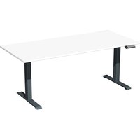 Geramöbel Schreibtisch Elevate Plus, elektrisch höhenverstellbar, HxBxT 630-1.280 x 1.600 x 800 mm, weiß/anthrazit von Geramöbel