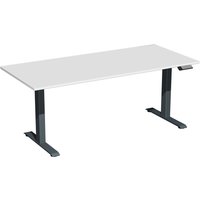 Geramöbel Schreibtisch Elevate Plus, elektrisch höhenverstellbar, HxBxT 630-1.280 x 1.800 x 800 mm, lichtgrau/anthrazit von Geramöbel