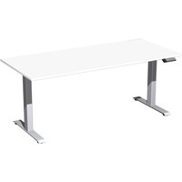 Geramöbel Schreibtisch Elevate Plus, elektrisch höhenverstellbar, HxBxT 630-1.280 x 1.800 x 800 mm, weiß/silber von Geramöbel