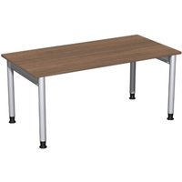 Geramöbel Manuell höhenverstellbarer Schreibtisch Profi, 4-Fuß-Gestell, BxT 1.600 x 800 mm, Nussbaum von Geramöbel