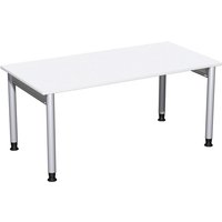 Geramöbel Manuell höhenverstellbarer Schreibtisch Profi, 4-Fuß-Gestell, BxT 1.600 x 800 mm, weiß von Geramöbel