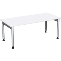 Geramöbel Manuell höhenverstellbarer Schreibtisch Profi, 4-Fuß-Gestell, BxT 1.800 x 800 mm, weiß von Geramöbel