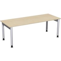 Geramöbel Manuell höhenverstellbarer Schreibtisch Profi, 4-Fuß-Gestell, BxT 2.000 x 800 mm, Ahorn von Geramöbel