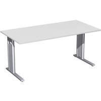 Geramöbel Manuell höhenverstellbarer Schreibtisch Profi, C-Fuß-Gestell, BxT 1.600 x 800 mm, lichtgrau von Geramöbel