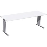 Geramöbel Manuell höhenverstellbarer Schreibtisch Profi, C-Fuß-Gestell, BxT 2.000 x 800 mm, weiß von Geramöbel