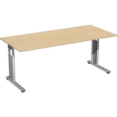 Schreibtisch C-Fuß Flex S-617146-AS 180x80x82cm ahorn/silber von Geramöbel