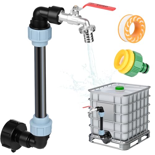 IBC Tank Zubehör mit Messingkran 25 cm Verlängerungsbanne, S60x6 3/4 Zoll IBC Wasserhahn für das Bequeme Befüllen der Gießkanne, IBC Adapter für Regenwassertank, Regenfass, IBC Container IBC Tank Zubehör mit Messingkran 25 cm Verlängerungsbanne, S60x6 3/4 Zoll IBC Wasserhahn für das Bequeme Befüllen der Gießkanne, IBC Adapter für Regenwassertank, Regenfass, IBC Container von Gerbala
