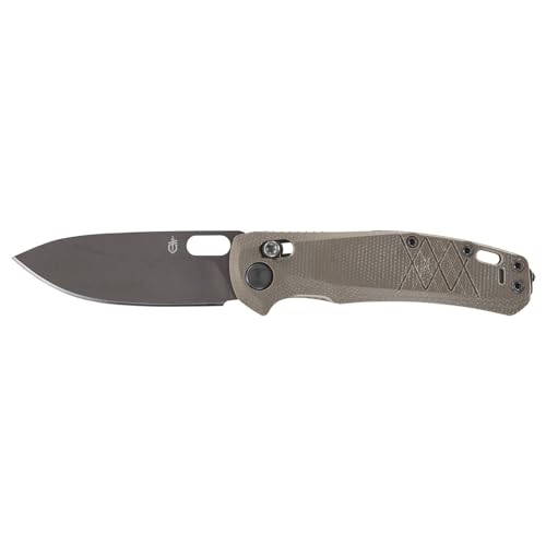Gerber Taschenklappmesser mit Taschenclip, Scout, Mit Micarta-Griff und Glasbrecher, Klingenlänge: 8,2 cm, Grün, Rostfreier 440A Stahl, 1064583 von Gerber