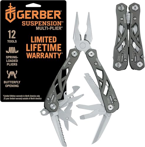Gerber Multifunktionswerkzeug mit Nylon-Scheide und 12 Funktionen, Suspension Multi-tool, 31-003620 von Gerber