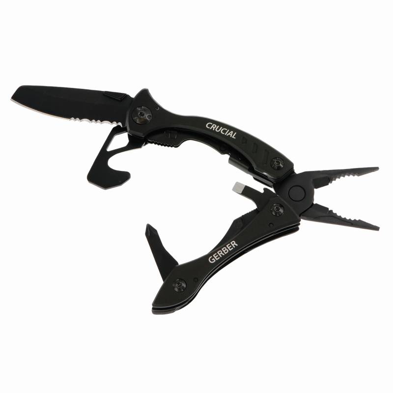 Gerber Multifunktionszange 'Crucial' mit 9 Werkzeugen 9 cm schwarz von Gerber