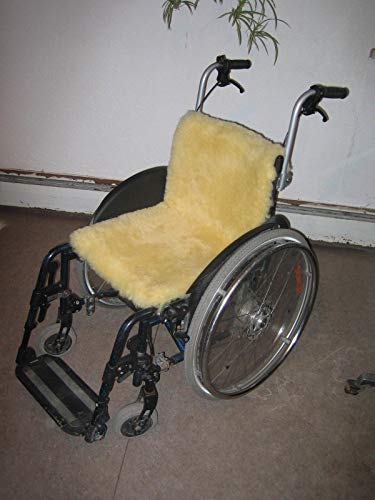 Lammfell Rollstuhl Auflage ,40x85cm Dekubitusprophylaxe,waschbar von Gerberei Oechslen