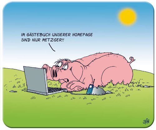 Uli Stein Mousepad Mauspad **Schweine - Metzger** von Gerd Koch