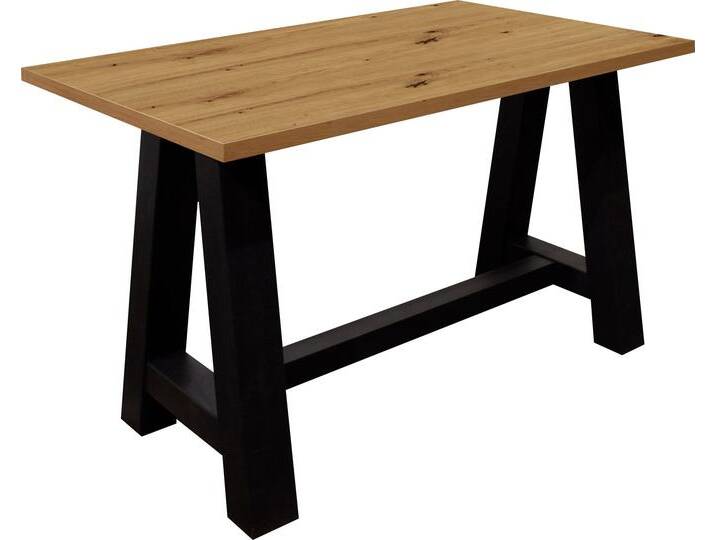 Bartisch MÄUSBACHER, schwarz (schwarzstahl, asteichefarben), B:160cm H:105cm T:70cm, Tische, Bartisch, Gestell in A-Form (Breite 120, 140 oder 160 cm) von Gerd-Mäusbacher