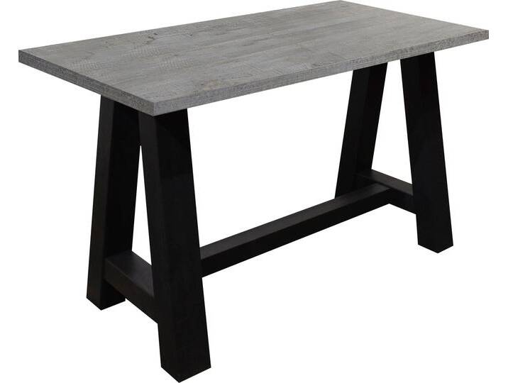 Bartisch MÄUSBACHER, schwarz (schwarzstahl, betonfarben, schwarzstahl), B:120cm H:105cm T:70cm, Tische, Bartisch, Gestell in A-Form (Breite 120, 140 oder 160 cm) von Gerd-Mäusbacher