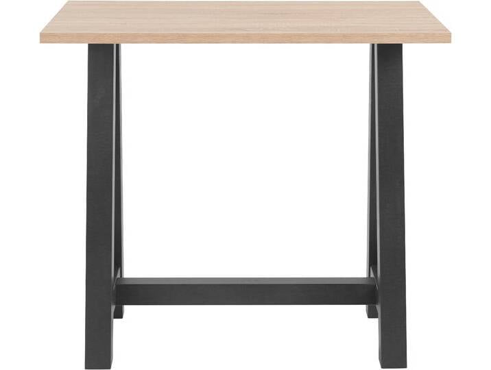 Bartisch MÄUSBACHER, schwarz (schwarzstahl, eichefarben sägerau, schwarzstahl), B:120cm H:105cm T:70cm, Tische, Bartisch, Gestell in A-Form (Breite 120, 140 oder 160 cm) von Gerd-Mäusbacher