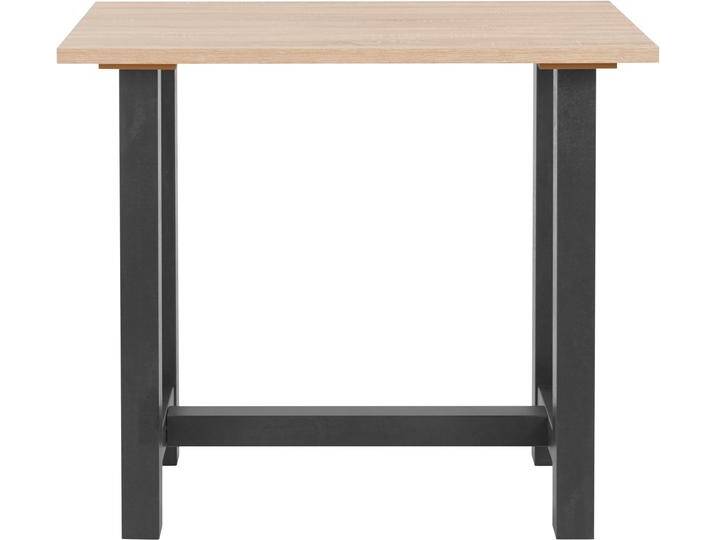 Bartisch MÄUSBACHER, schwarz (schwarzstahl, eichefarben sägerau, schwarzstahl), B:140cm H:105cm T:70cm, Tische, Bartisch, Gestell in U-Form (Breite 120, 140 oder 160 cm) von Gerd-Mäusbacher