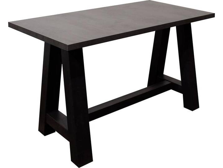 Bartisch MÄUSBACHER, schwarz (schwarzstahl, graphitfarben, schwarzstahl), B:160cm H:105cm T:70cm, Tische, Bartisch, Gestell in A-Form (Breite 120, 140 oder 160 cm) von Gerd-Mäusbacher