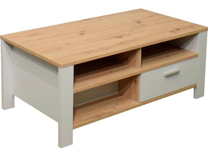 Couchtisch MÄUSBACHER Nele , grau (kreidegrau matt lack, asteiche), B:111cm H:45cm T:60cm, Tische, (111 x 60 cm) von Gerd-Mäusbacher