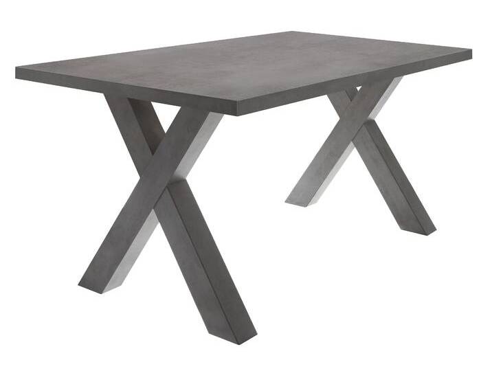 Esstisch MÄUSBACHER Mister, TOPSELLER , grau (tischplatte: graphitfarben), B:140cm H:75cm T:90cm, Tische, Rechteckiger Esstisch Holz-Esstische, Gestell in X-Form von Gerd-Mäusbacher