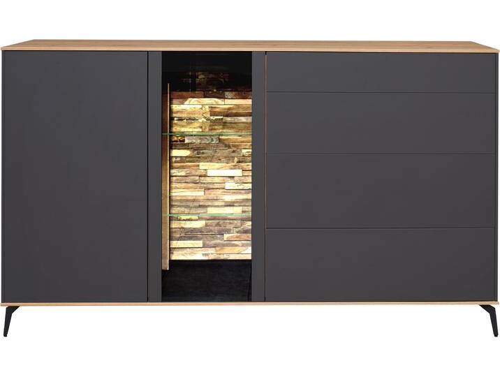 Kommode MÄUSBACHER, anthrazit matt lack, asteiche, B:169cm H:103cm T:42cm, Sideboards, Faro Sideboard B 169 cm, inkl. Beleuchtung, Push to open, Metallfüße Kommode MÄUSBACHER, anthrazit matt lack, asteiche, B:169cm H:103cm T:42cm, Sideboards, Faro Sideboard B 169 cm, inkl. Beleuchtung, Push to open, Metallfüße von Gerd-Mäusbacher