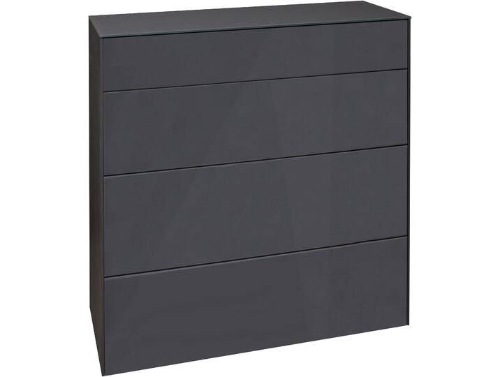 Kommode MÄUSBACHER Imola TOPSELLER , anthrazit matt lack, glas anthrazit glanz, B:82cm H:89cm T:42cm, Sideboards, Mäusbacher Kommode mit Glasfront und Glasoberplatte von Gerd-Mäusbacher
