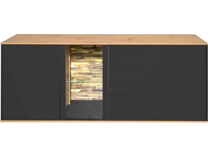 Lowboard MÄUSBACHER, anthrazit matt lack, asteiche, B:169cm H:65cm T:42cm, Sideboards, Faro Lowboard B 169 cm, inkl. Beleuchtung, Push to open Funktion Lowboard MÄUSBACHER, anthrazit matt lack, asteiche, B:169cm H:65cm T:42cm, Sideboards, Faro Lowboard B 169 cm, inkl. Beleuchtung, Push to open Funktion von Gerd-Mäusbacher