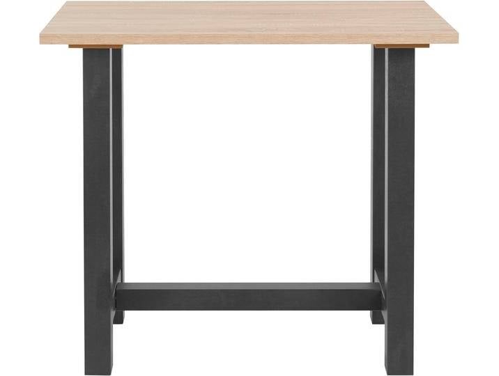 Mäusbacher Bartisch, Gestell in U-Form (Breite 120, 140 oder 160 cm), beige schwarz, 140 cm, schwarzstahl/eichefarben sägerau von Gerd-Mäusbacher