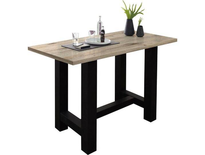 Mäusbacher Bartisch, Gestell in U-Form (Breite 120, 140 oder 160 cm), beige schwarz, 140 cm, schwarzstahl/sandeichefarben von Gerd-Mäusbacher