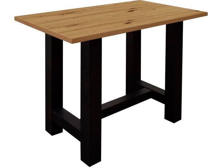 Mäusbacher Bartisch, Gestell in U-Form (Breite 120, 140 oder 160 cm), braun schwarz, 160 cm, schwarzstahl/asteichefarben von Gerd-Mäusbacher
