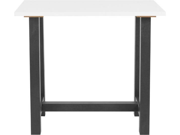 Mäusbacher Bartisch, Gestell in U-Form (Breite 120, 140 oder 160 cm), schwarz weiß, 120 cm, schwarzstahl/weiß matt lack von Gerd-Mäusbacher