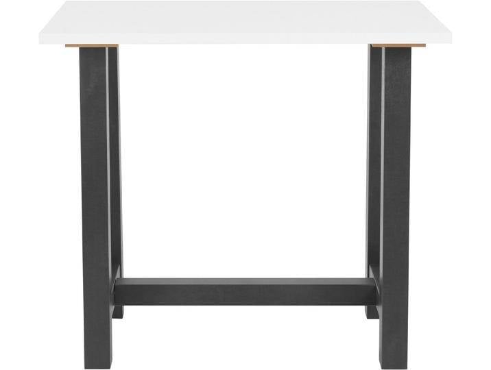 Mäusbacher Bartisch, Gestell in U-Form (Breite 120, 140 oder 160 cm), schwarz weiß, 120 cm, schwarzstahl/weiß matt lack von Gerd-Mäusbacher