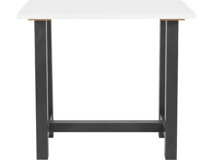 Mäusbacher Bartisch, Gestell in U-Form (Breite 120, 140 oder 160 cm), schwarz weiß, 140 cm, schwarzstahl/weiß matt lack von Gerd-Mäusbacher