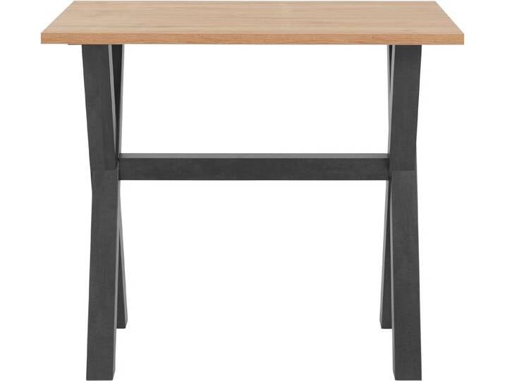 Mäusbacher Bartisch, Gestell in X-Form (Breite 120, 140 oder 160 cm), beige schwarz, 120 cm, schwarzstahl/asteichefarben von Gerd-Mäusbacher
