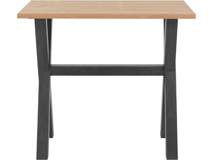 Mäusbacher Bartisch, Gestell in X-Form (Breite 120, 140 oder 160 cm), beige schwarz, 120 cm, schwarzstahl/asteichefarben von Gerd-Mäusbacher