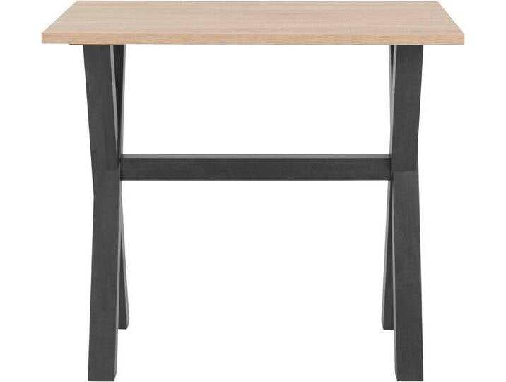 Mäusbacher Bartisch, Gestell in X-Form (Breite 120, 140 oder 160 cm), beige schwarz, 120 cm, schwarzstahl/eichefarben sägerau von Gerd-Mäusbacher