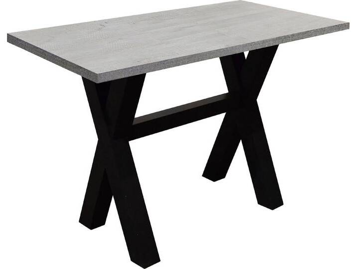 Mäusbacher Bartisch, Gestell in X-Form (Breite 120, 140 oder 160 cm), grau schwarz, 140 cm, schwarzstahl/betonfarben von Gerd-Mäusbacher