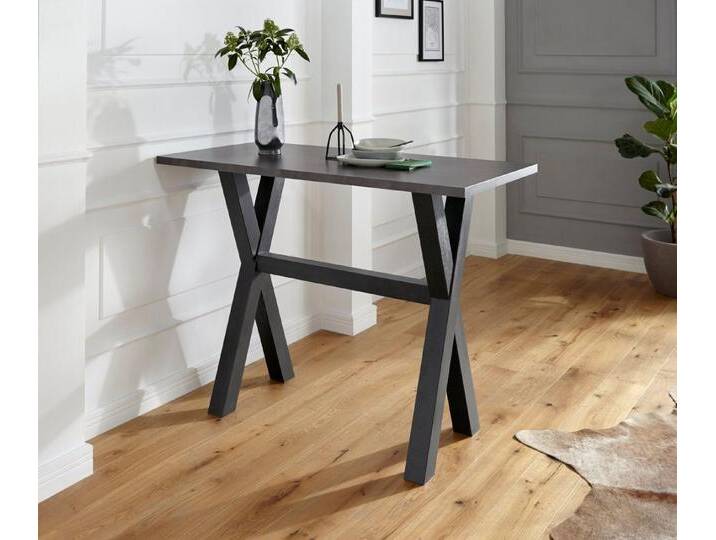 Mäusbacher Bartisch, Gestell in X-Form (Breite 120, 140 oder 160 cm), grau schwarz, 140 cm, schwarzstahl/graphitfarben von Gerd-Mäusbacher