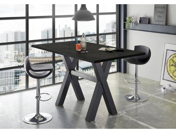 Mäusbacher Bartisch, Gestell in X-Form (Breite 120, 140 oder 160 cm), schwarz, 120 cm, schwarzstahl/schwarzstahlfarben von Gerd-Mäusbacher