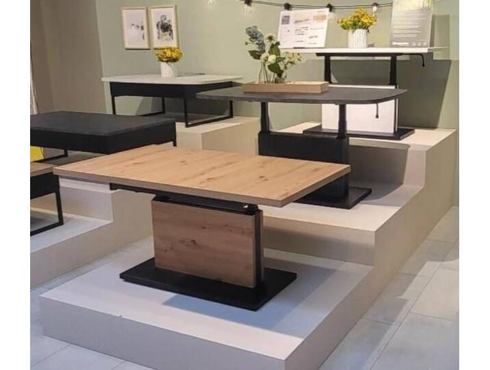 Mäusbacher Couchtisch LIFT CT ca. 120(160)x70cm in vulkanschwarz von Gerd-Mäusbacher