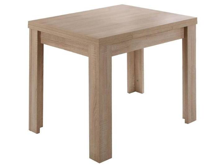 Mäusbacher Esstisch MONZI ca. 80 (136) x 80 cm in Eiche sägerau D von Gerd-Mäusbacher