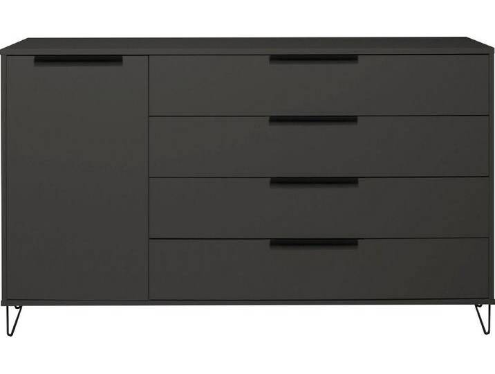 Mäusbacher Highboard Bonnie TOPSELLER! (OTTOs Choice), Highboard mit Drahtgestell, schwarz, anthrazit matt lack von Gerd-Mäusbacher