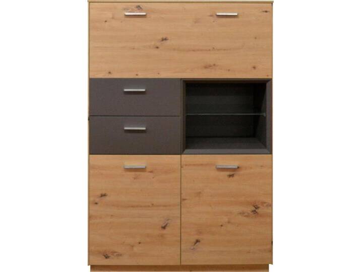 Mäusbacher Highboard Frame, Breite 99 cm, beige, asteichefarben/lava matt von Gerd-Mäusbacher