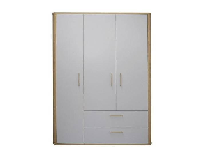 Mäusbacher Kleiderschrank in asteiche / kreidegrau matt lack mit 2 Schubladen und 3 Türen (BxHxT: 138x189x51 cm), grau von Gerd-Mäusbacher