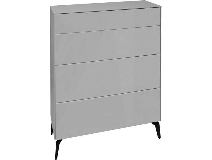 Mäusbacher Kommode Imola TOPSELLER! (OTTOs Choice), Kommode mit Glasfront und Glasoberplatte, grau, 3 Packstücke-Füße aus Metall von Gerd-Mäusbacher