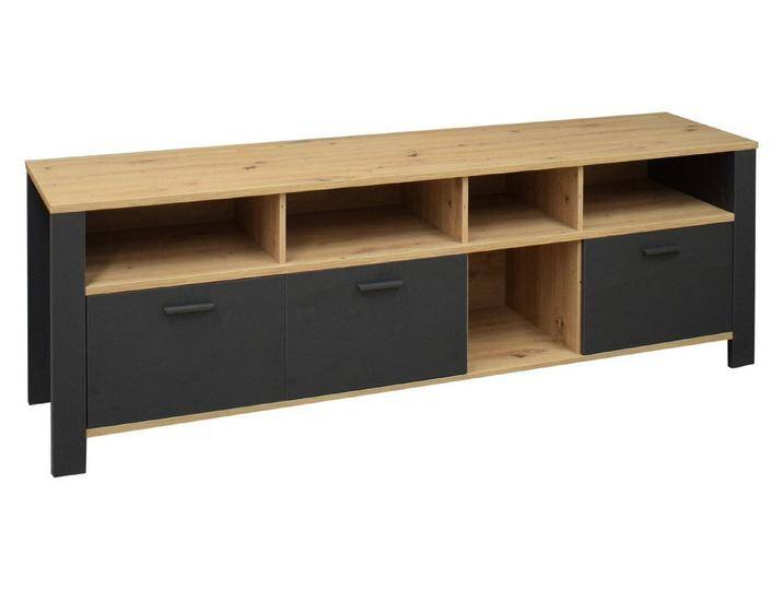 Mäusbacher Lowboard NELE, Anthrazit matt, Asteiche Dekor, B 193 cm x H 62 cm, braun grau von Gerd-Mäusbacher